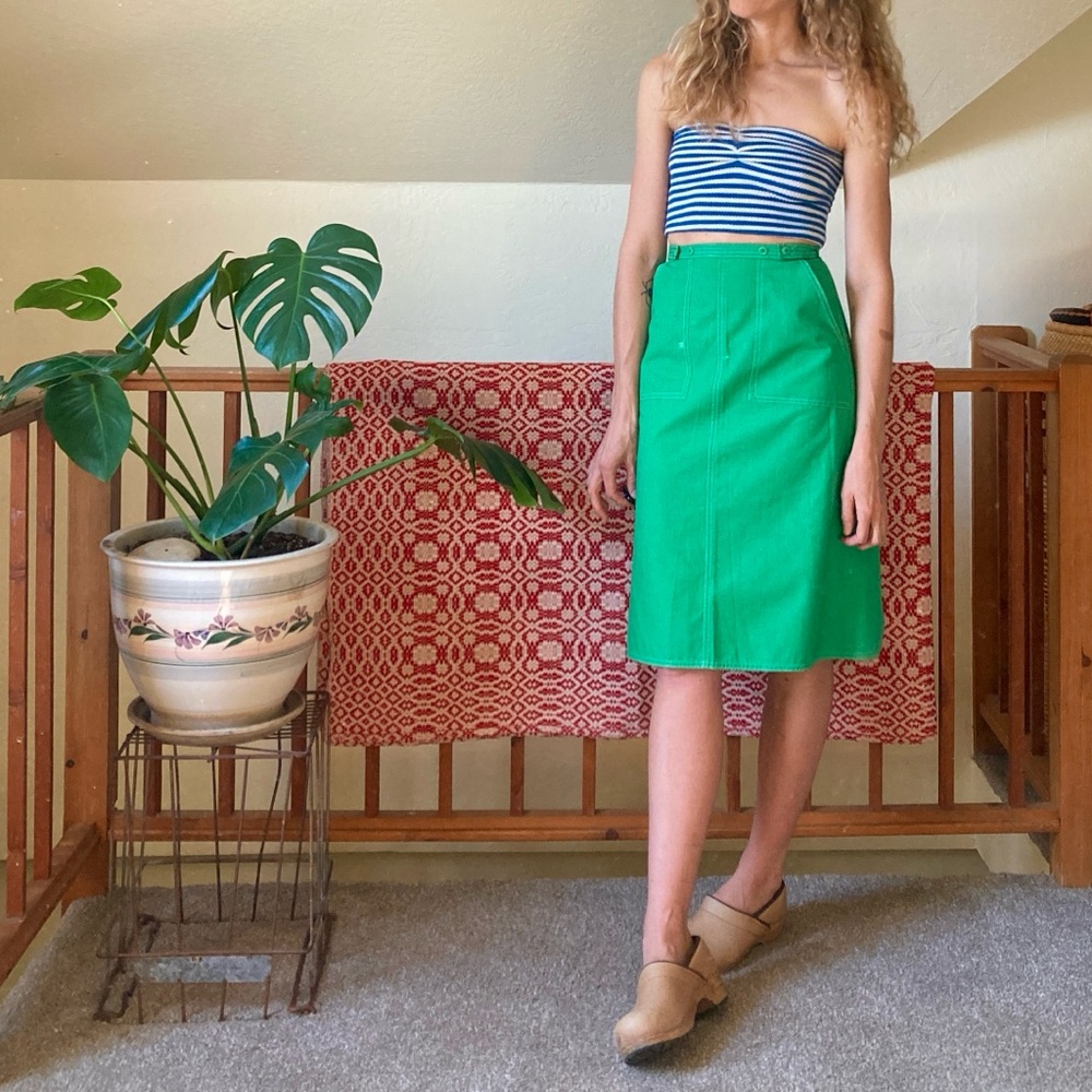 Vintage Green Apron Wrap Skirt